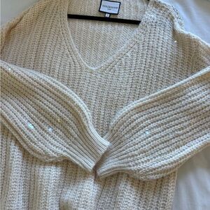 & Other Stories Cream V-Neck Sweater